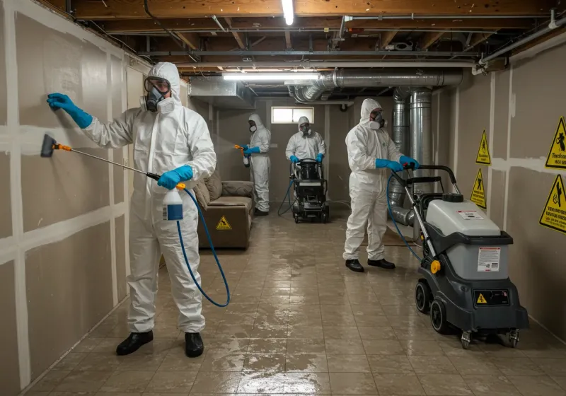 Basement Moisture Removal and Structural Drying process in Porter County, IN